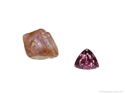 Spinel (rough and cut set)